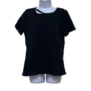 Revolve n:Philanthropy Cypress Slit Cutout TShirt Black Distressed‎ Small NWT
